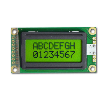 STN Transflective 0802 Module d'affichage LCD à caractères vert positif monochrome