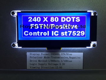 Le module graphique 240*80 d'affichage à cristaux liquides de dispositif tenu dans la main pointille l'OEM/ODM disponibles