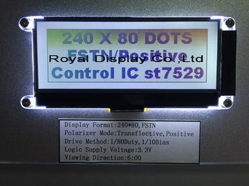 Le module graphique 240*80 d'affichage à cristaux liquides de dispositif tenu dans la main pointille l'OEM/ODM disponibles