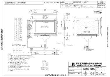 Le module professionnel d'affichage à cristaux liquides de dent, Oled graphique montrent l'alimentation de l'énergie 3.3V