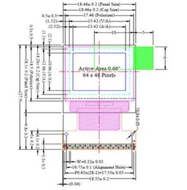 64 x 48 taille/couleur de module d'affichage de la résolution OLED de pixels diverses acceptable