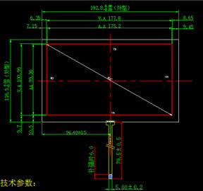 1,8" - 21" dureté diagonale de crayon du module 3H d'écran tactile d'affichage à cristaux liquides royale