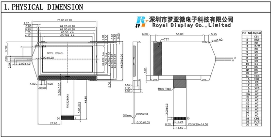 Module LCD 128*64 STN bleu / gris / blanc / vert / jaune personnalisé