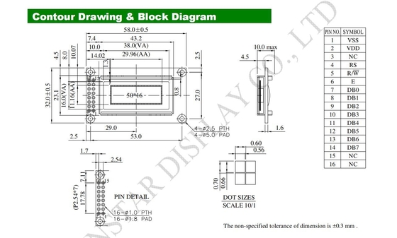 1.26'' Winstar Graphic Monochrome OLED Module WEG005016A 50*16 points
