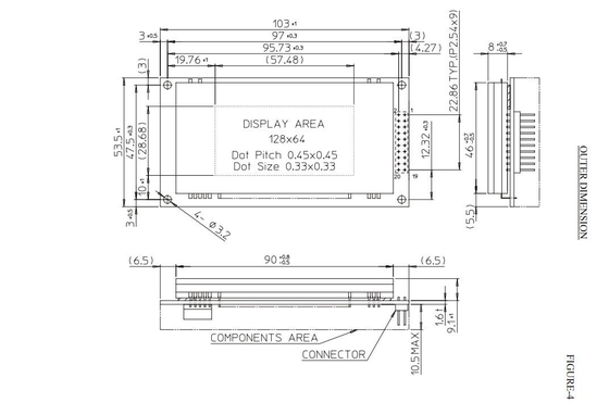 Futaba VFD Affichage Gp9002A01A 128 * 64 vert large température 5.0V personnalisable