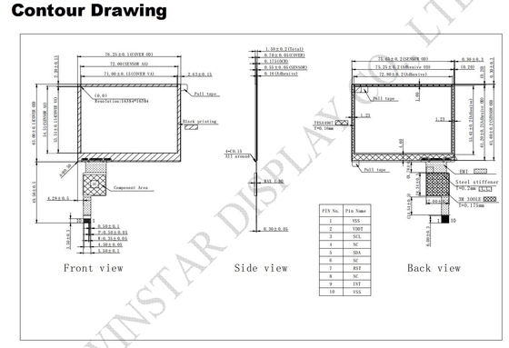 3.5'' Panel tactile multi-touch COF CTP LLI2130 IC Interface I2C PCTP personnalisable