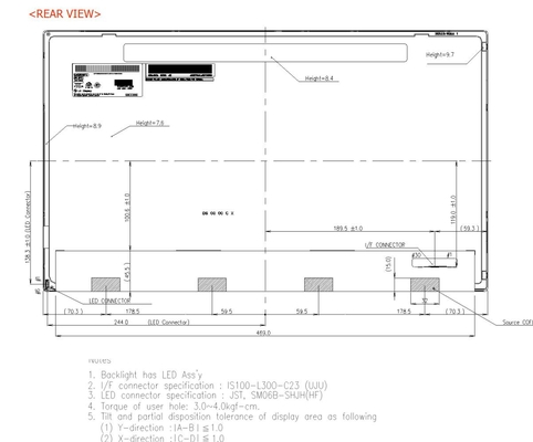 21.5' TFT LCD Full HD LG Display 1920*1080 RGB Vue libre à haut contraste