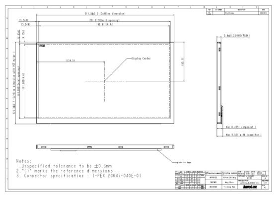 Module LCD TFT de 9' INNOLUX 1280*RGB*720 DJ090IA-01A Affichage de voiture d'origine large température