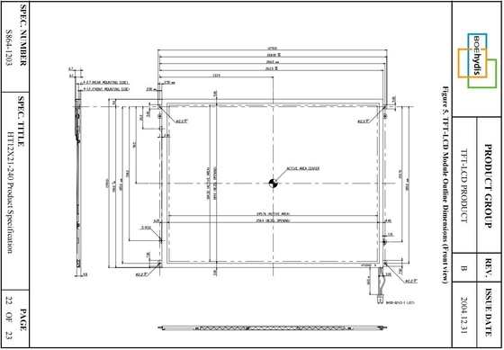 12.1' TFT LCD XGA 1024*768 RGB BOE Original Affichage grand écran tactile HT12X21-240