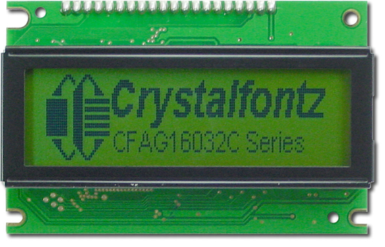 Module LCD graphique 160*32 jaune-vert CFAG16032C-YYH-TT avec température large ST7920