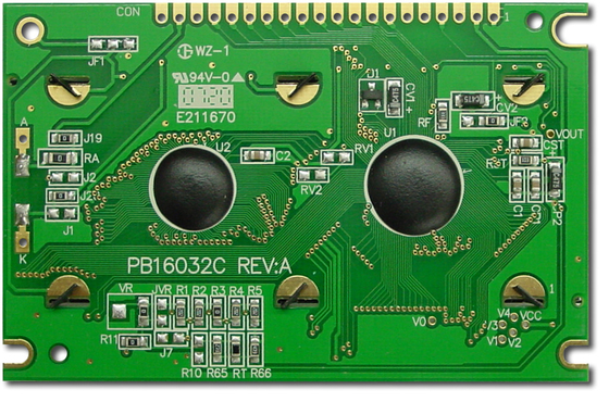 Module LCD graphique 160*32 jaune-vert CFAG16032C-YYH-TT avec température large ST7920