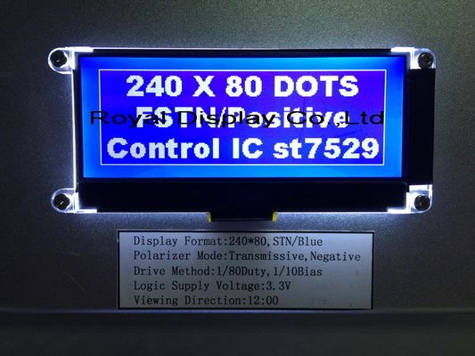 240*80 FSTN Graphique 6H ST75256 Affichage industriel à température super large avec module LCD PCB