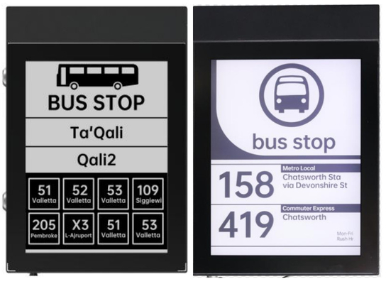 13.3'' monochrome E-papier affichage support de signalisation d'arrêt de bus personnalisation