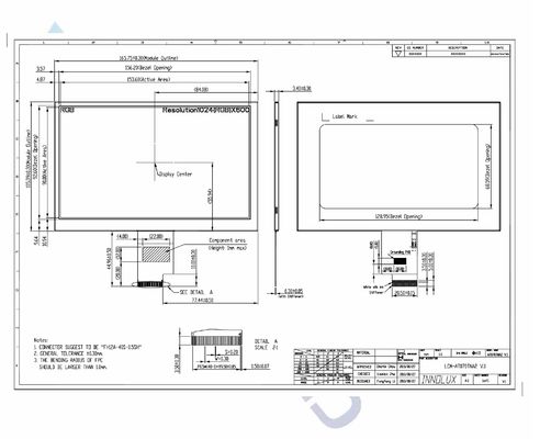 7" contre-jour 500cd/M2 du module LED de moniteur d'affichage à cristaux liquides de LVDS 1.90W