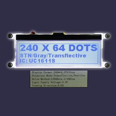 Type affichage graphique d'OEM Stn FSTN d'ODM de module d'affichage à cristaux liquides du monochrome 24064 de Stn de dent de 240X64