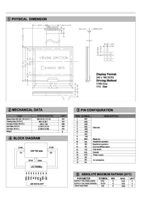 Module graphique d'affichage à cristaux liquides de la DENT FSTN STN de FSTN 240X160 Stn avec le gris UC1611S FPC d'affichage à cristaux liquides de contre-jour
