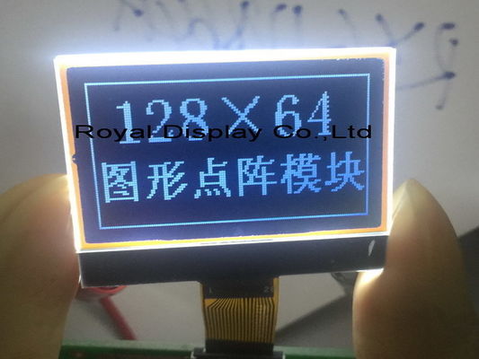 12864 points RoHS FSTN 128X64 St75665r avec le panneau blanc d'écran de visualisation d'affichage à cristaux liquides de contrôleur de Blacklight