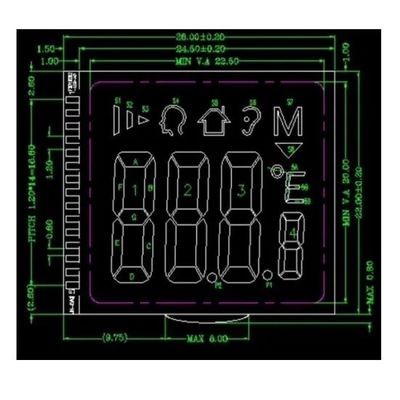 Module positif d'affichage à cristaux liquides de DENT de FPC FSTN Tn 3V RYD2119TM-01 pour le thermomètre infrarouge
