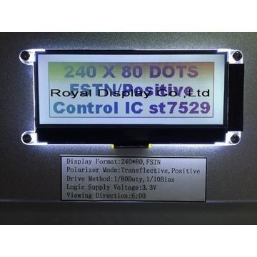 Contre-jour positif de FSTN 240x80 Dots Matrix Lcd Module Amber LED