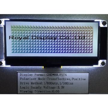 Contre-jour positif de FSTN 240x80 Dots Matrix Lcd Module Amber LED