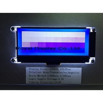 Contre-jour positif de FSTN 240x80 Dots Matrix Lcd Module Amber LED