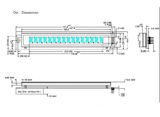 16 ligne transmissive graphique de l'affichage 16L101ss5 FSTN des chiffres VFD 1 pour Samsung
