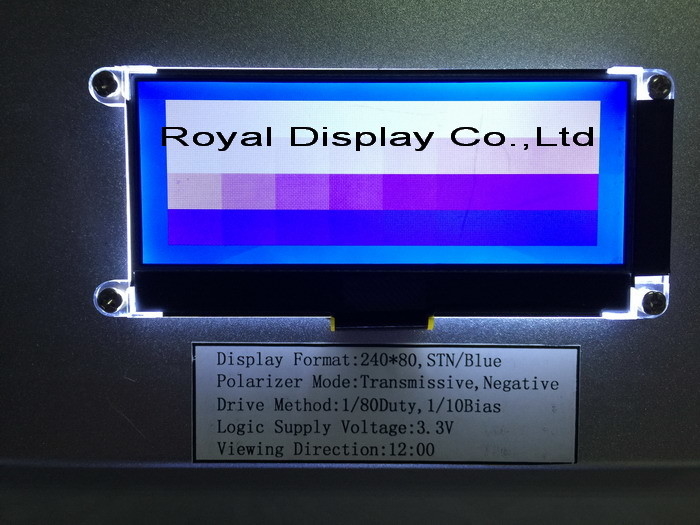 240*80 FSTN Graphique 6H ST75256 Affichage industriel à température super large avec module LCD PCB