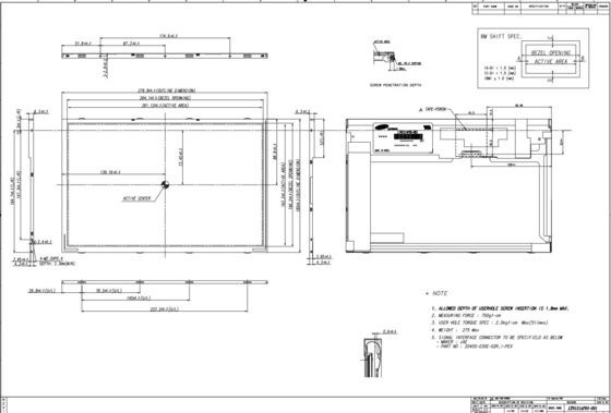 12.1'' Industrial TFT LCD 1280*800 RGB Samsung Moniteur d'affichage LTN121AP05-302 Contraste élevé