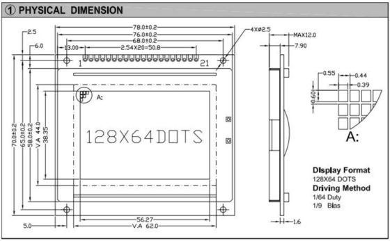 Module LCD graphique 128*64 STN T6963C avec rétroéclairage affichage industriel monochrome personnalisable