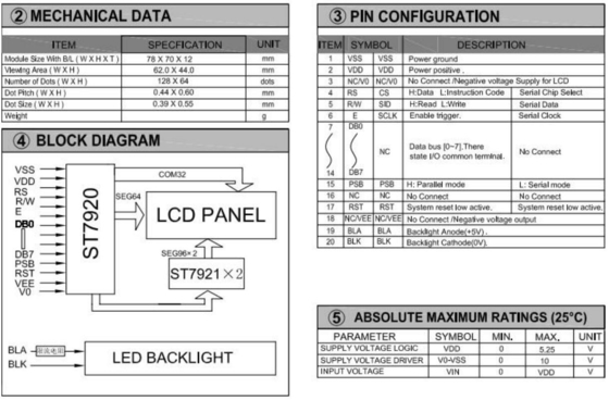 Module LCD graphique 128*64 avec écran industriel monochrome FSTN