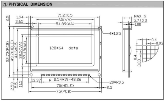 Module graphique LCD monochrome STN couleur optionnelle ST7920/ST7921 avec écran industriel rétroéclairé