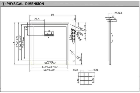 Module LCD FSTN 160*160 avec rétroéclairage et écran industriel à large température