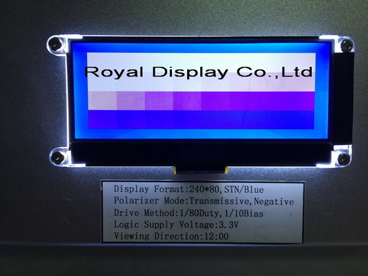 240*80 FSTN Graphique 6H ST75256 Affichage industriel à température super large avec module LCD PCB