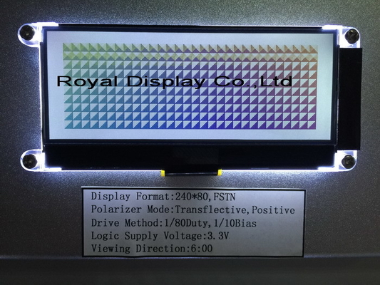 240*80 FSTN Graphique 6H ST75256 Affichage industriel à température super large avec module LCD PCB