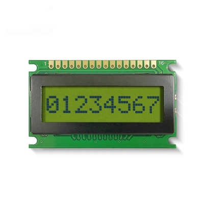 Module LCD de 8*1 caractères 6H STN Jaune-vert Température positive large avec écran industriel rétroéclairé