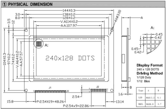 240*128 Module LCD graphique FSTN avec écran industriel à large température T6963C