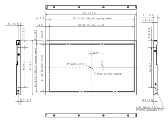 9.0' 1920*1080 TFT LVDS Tianma Module LCD à large température à haut contraste