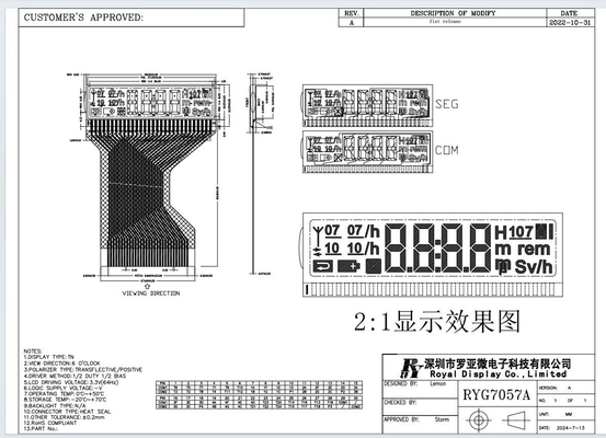 Module LCD monochrome à affichage positif transflectif de petite taille
