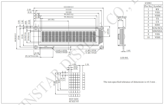 Module LCD à large température ST7066 monochrome de 16*2 caractères