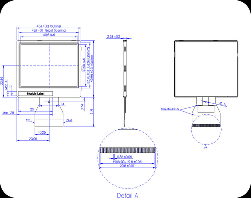 2.0'' LTPS Module LCD à transmission RGB 640*240