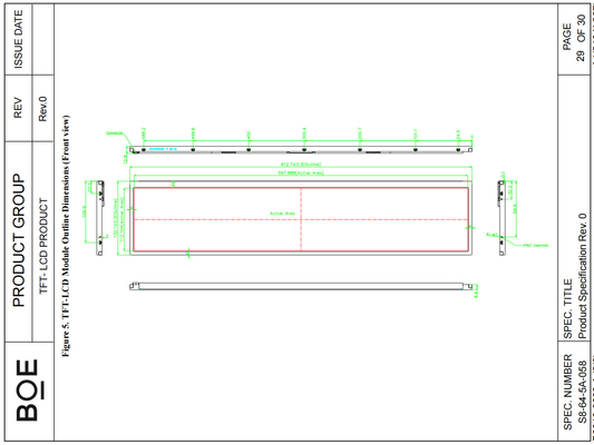 Module TFT LCD à haute résolution de contraste de 360 bar
