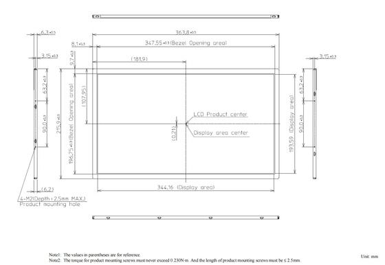 15.6' 1920*1080 RGB Tianma Tout voir OLED Module LCD à haut contraste